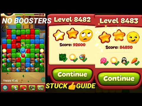 Toon Blast Level 8482 8483 🤺No Booster clear GUIDE 🦖