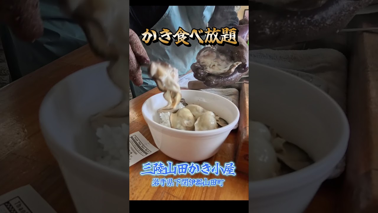 【三陸山田かき小屋の蒸し焼かき食べ放題】岩手県下閉伊郡山田町