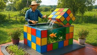 Self-build awesome Rubik fish tank | Special gift for my grandson