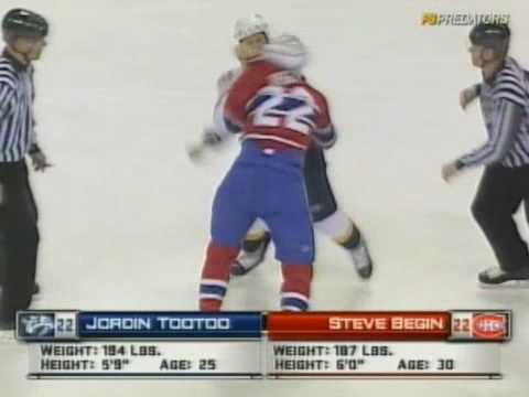Jordin Tootoo vs Steve Begin
