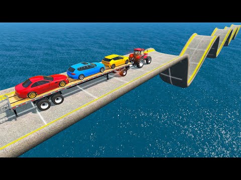 Impossible Car Loop Bridge Stunt - Cars vs Deep Water - BeamNG.Drive #48 I BeamNG LIVESHOW