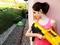 NERF WAR MOVIE : LITTLE GIRL VS REAL LIFE ZOMBIE POU LIKE CREATURES APOCALYPSE NERF WAR MOVIE : LITTLE GIRL VS REAL LIFE ZOMBIE POU LIKE CREATURES APOCALYPSE