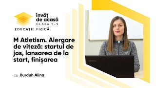 "Alergare de viteză  startul de jos, lansarea de la start, finisarea"