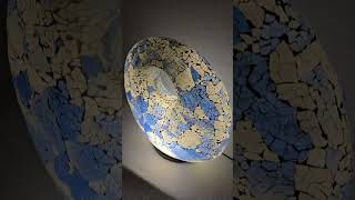 Stolná lampa Donat modrá, 45 cm, ručná práca