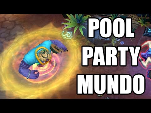 LoL Pool Party Dr.Mundo Skin Spotlight (League of Legends Gameplay)