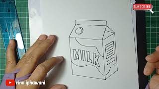 Mudahnya Menggambar Susu Kotak. How to Draw a Milk Box Easy. Tutorial Menggambar untuk Anak