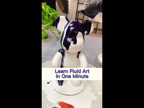 DIY SATISFYING BearBrick Fluid Art Painting Work