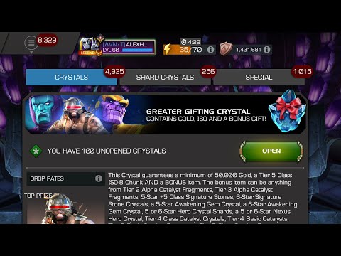 4th Round of GGC! 200 Greater Gifting Crystal Opening! Marvel Contest of Champions