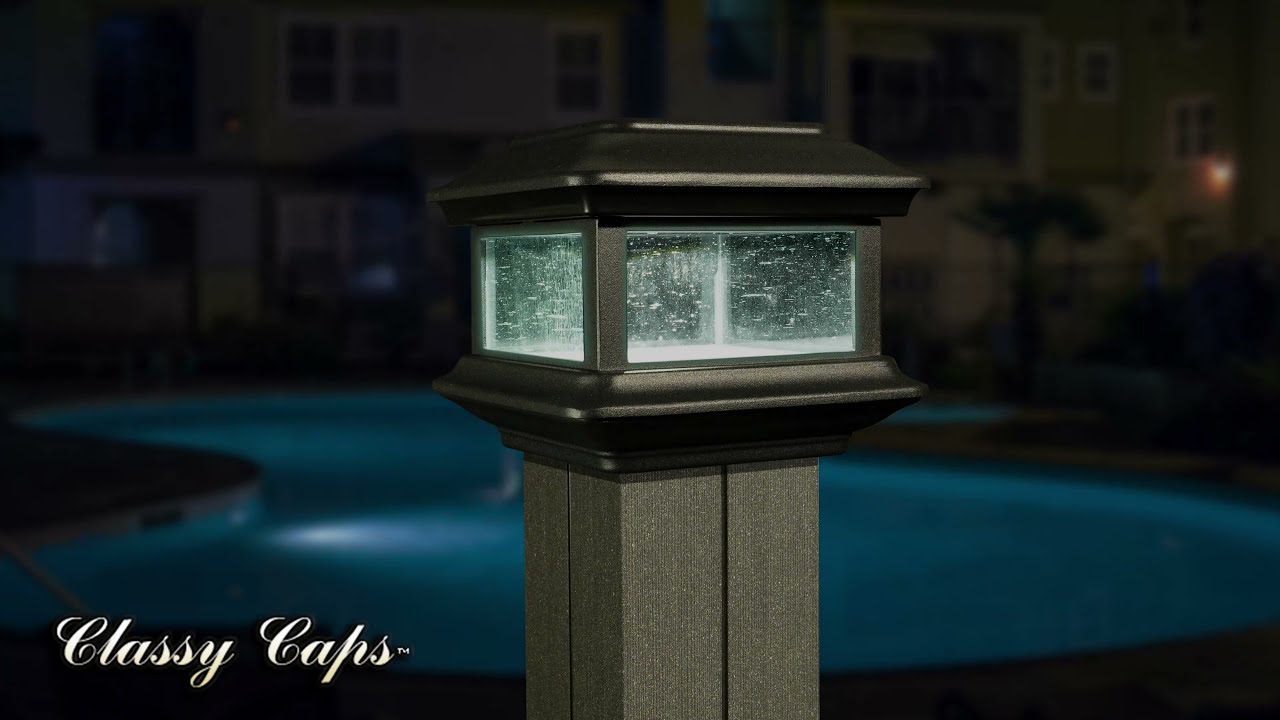 Video 1 Watch A Video About the Colonial Black Outdoor 4x4 Solar Powered LED Post Cap
