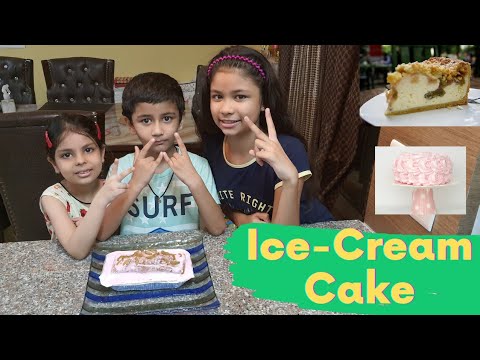 Shivi and cousins make Ice-cream cake.
