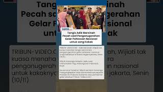 Adik Marsinah Tak Kuat Tahan Tangis saat Penganugerahaan Gelar Pahlawan Nasional