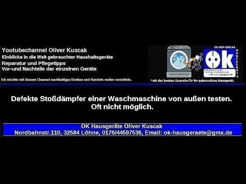 Defekte Stoßdämpfer einer Waschmaschine von außen testen. Oft nicht möglich.