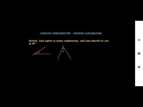 Unghiuri complementare și suplimentare cls VI