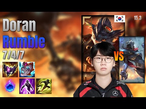 Doran Top Rumble vs Viktor lol KR solo rank Full Game 15.3 | 도란 럼블 vs 빅토르