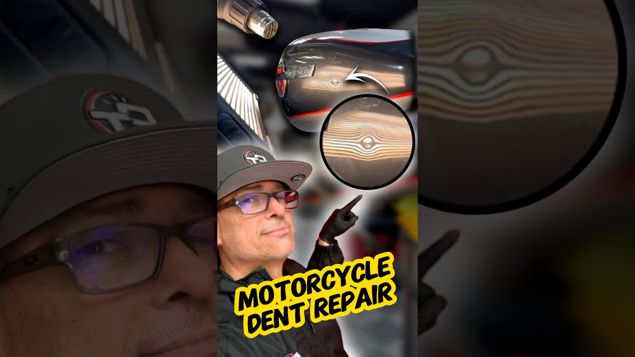 How Dents are Fixed on Harley Gas Tanks #paintlessdentrepair