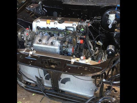 Ek civic K swap part 3 Installing engine and ekk2 hasport mounts