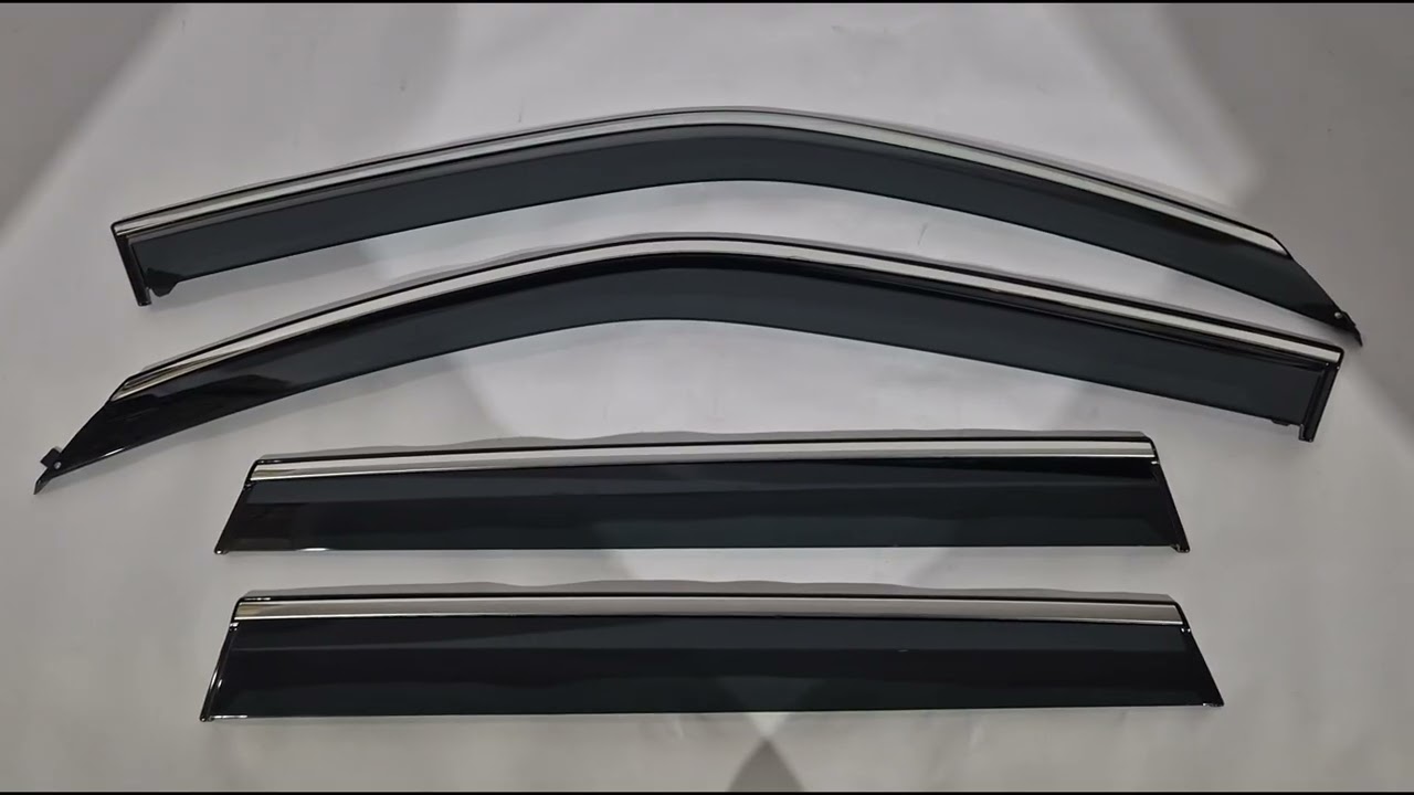 Ветровики с хромированным молдингом Niken Luxury (4 шт) Video 1