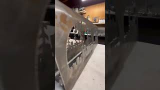 CNC metal art with stained glass