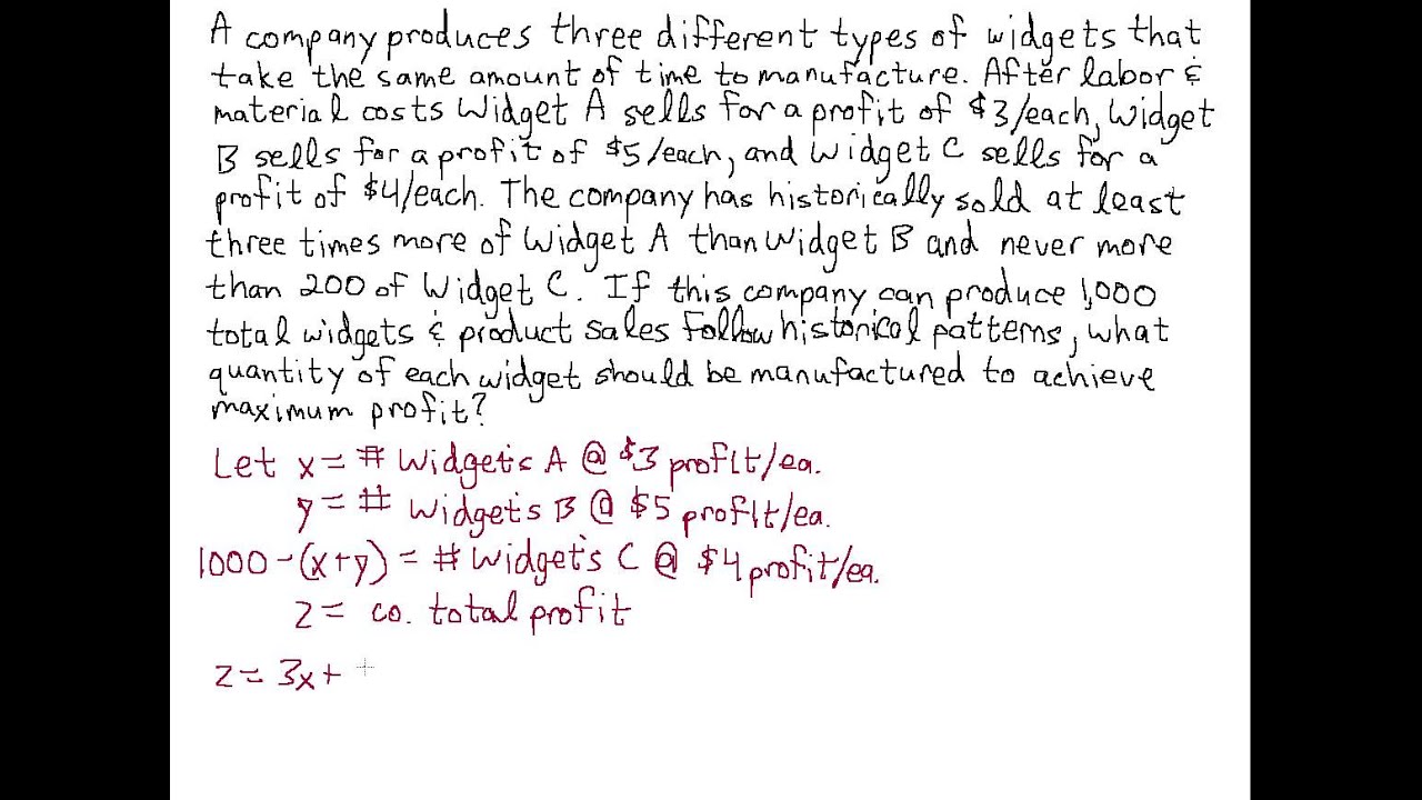 170 Manufacturing Application of Linear Programming, pt  1