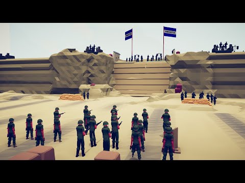 85.GERMAN ARMY defence from  US ARMY - Totally Accurate Battle Simulator | TABS