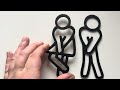 Video Tafeln für die Toilette „WC“ aus Holz • Figuren Mann und Frau • Dekor für die Tür des Badezimmers • Naturholz Made in Germany