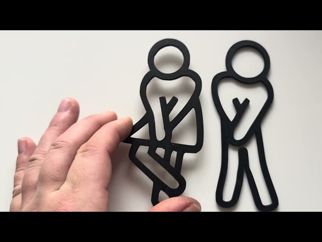 Tafeln für die Toilette „WC“ aus Holz • Figuren Mann und Frau • Dekor für die Tür des Badezimmers • Naturholz Made in Germany Video