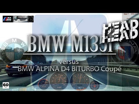 BMW M135i vs BMW ALPINA D4 BITURBO Coupé  +180-255 Autobahn DriveAnalyser RaceRender