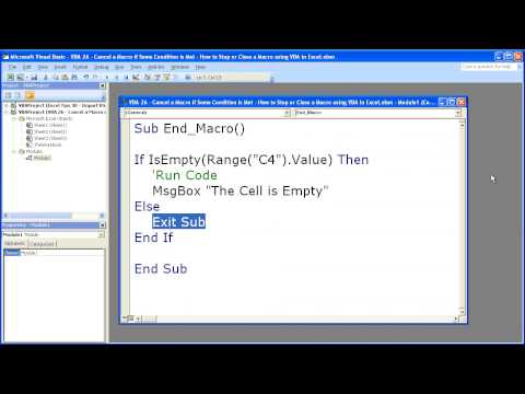 Excel Macro VBA Tip 26 - Stop Cancel or Close a Macro using VBA in Excel