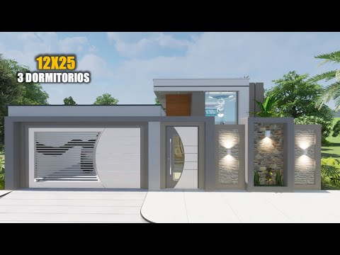 CASA DE UN PISO 12X25 + PISCINA - 3 DORMITORIOS (JMC ARQ 2021)