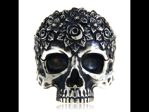 Ghiul Barbatesc Argint 925 Oxidat Art Nouveau Skull - Sofisticat si Rebel