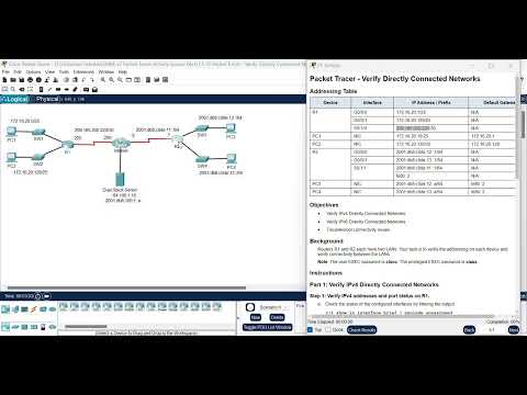 SRWE 1.5.10 Packet Tracer - Verify Directly Connected Networks
