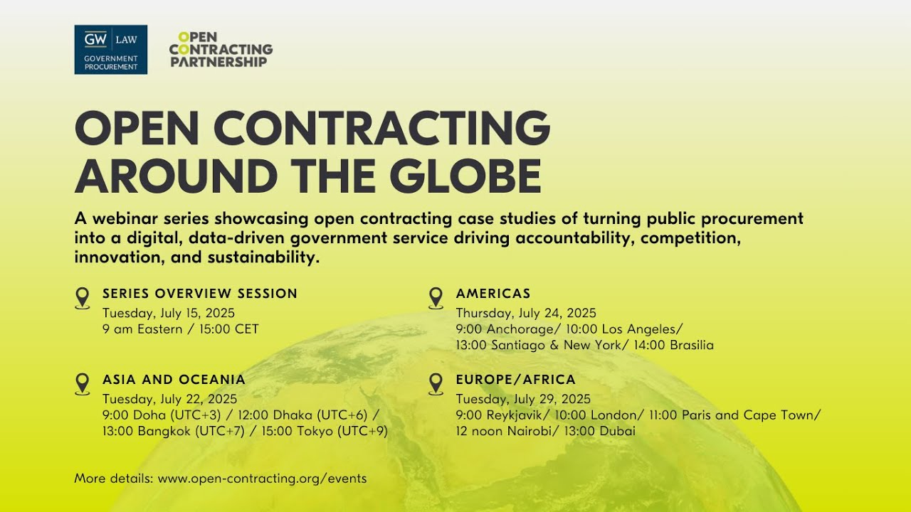Open Contracting around the globe webinar series - Prelude