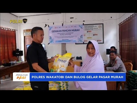 POLRES WAKATOBI DAN BULOG GELAR PASAR MURAH DI DESA MOLA SELATAN