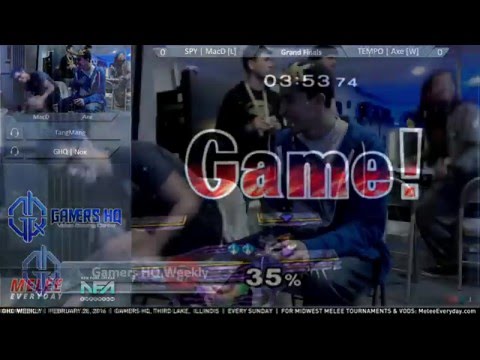 GHQ Weekly [2/28/16] - TEMPO | Axe (Peach, ICs)  vs. SPY | MacD (Pikachu, Falco, ICs) - Grand Finals