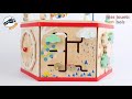 Cube d'activités hexagonal en bois pour bébé