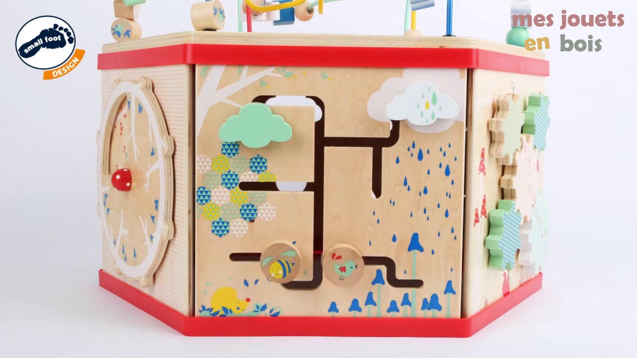 Cube d'activités hexagonal en bois pour bébé