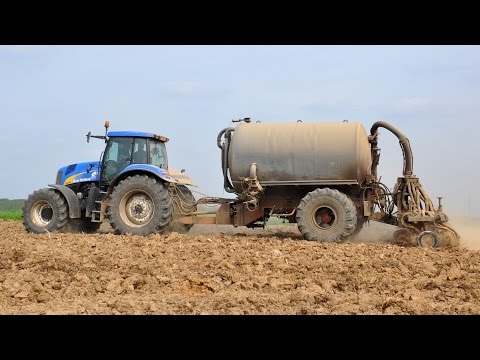 New Holland T8040 & mesttank 15m³ - Loonw. Neyt Van Laere