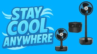 Onnilife Portable Oscillating Pedestal Fan: FOLDS UP & Blows You Away!