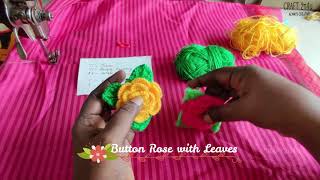 Easy method to make Button Rose| Flower | Crochet