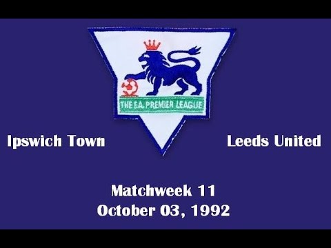 FA Premier League. Season 1992-1993. Matchweek 11. Ipswich Town - Leeds United - 4:2. Highlights.