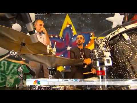 Ringo Starr gives Matt Lauer a drum lesson