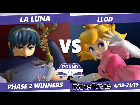 Pound 2019 SSBM -  lloD (Peach) VS Mazer La Luna (Marth) Smash Melee Phase 2 Winners