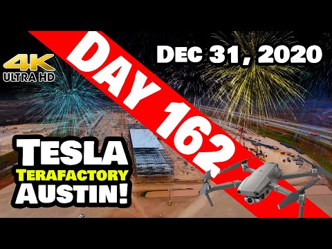 Tesla Gigafactory Austin 4K  Day 162 - 12/31/20 - HAPPY NEW YEAR! - LAST GIGA TEXAS 2020 FLIGHT!