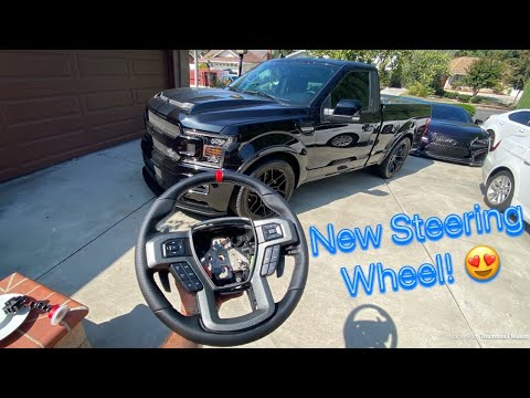 New Steering wheel for our Shelby F150! Raptor steering wheel with FUNCTIONAL paddles!