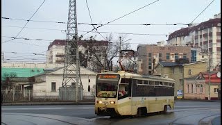 preview picture of video '3101 меняет курс! - поездка измененным маршрутом в трамвае КТМ-19КТ - Kharkiv. Tram 71-619'