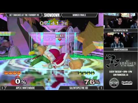 Get Smashed at the Foundry #9 - Winner Finals - Apex|Nintendude (ICs) vs SilentSpectre (C. Falcon)