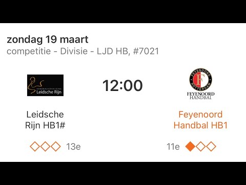Feyenoord Handbal - Leidscherijn HB1