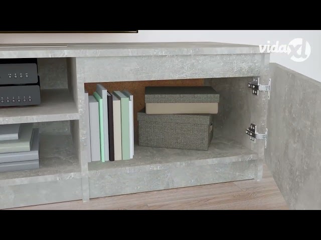 Video Teaser für 800652 vidaXL TV Cabinet Concrete Grey 140x40x35,5 cm Engineered Wood