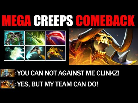 First Item Mjollnir Clinkz Defend Mega Creeps - Impossible Comeback 7.27c Dota 2