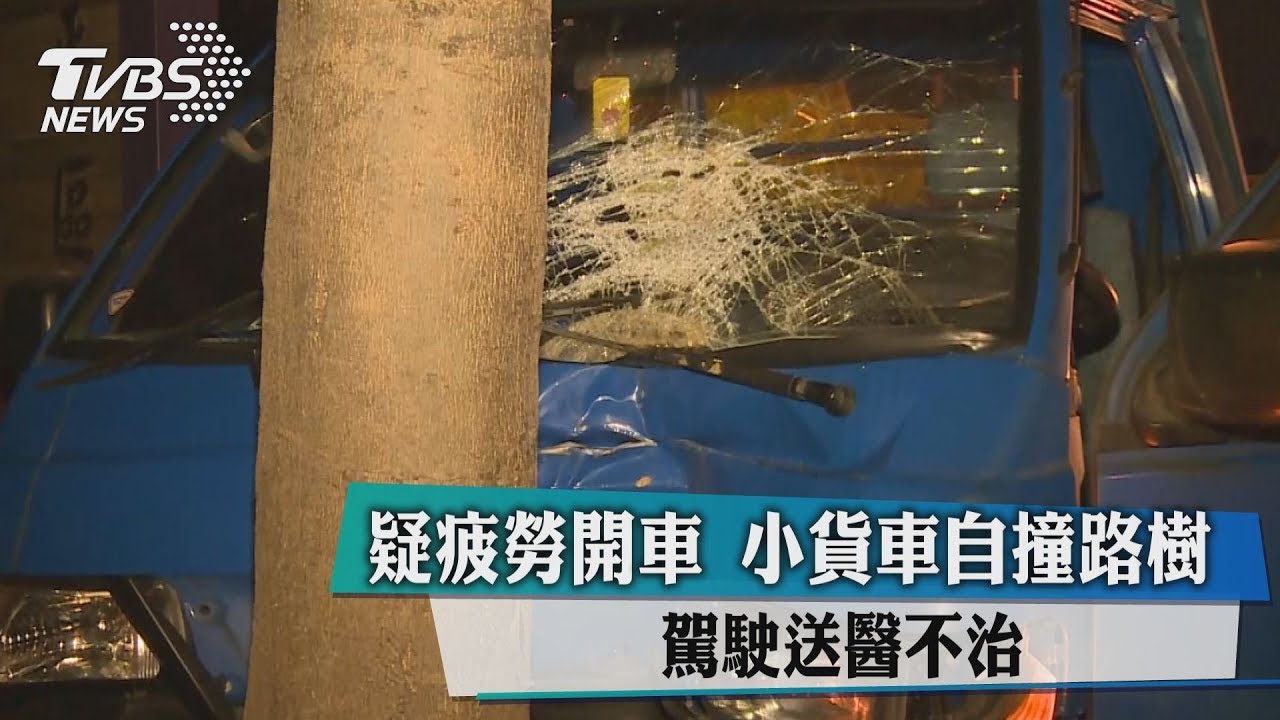 疑疲勞開車!小貨車自撞路樹 駕駛送醫不治
